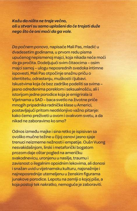 na zemlji smo nakratko predivni oušn vuong